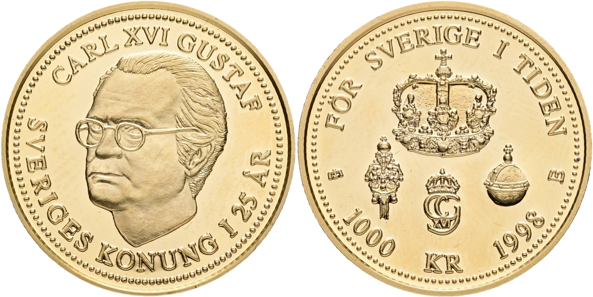 CARL XVI GUSTAF (1973 -). 1000 kronor 1998.