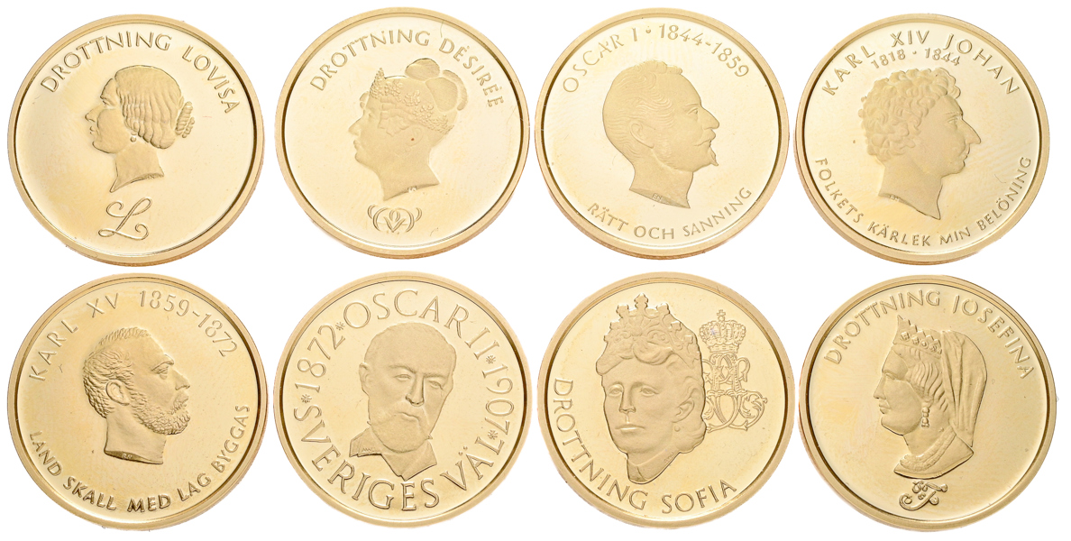 MEDALJER. Ätten Bernadotte. Lot of 8.