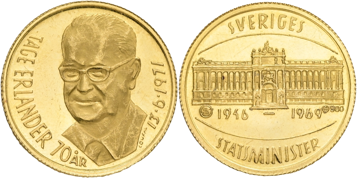 MEDALJ. Tage Erlander.