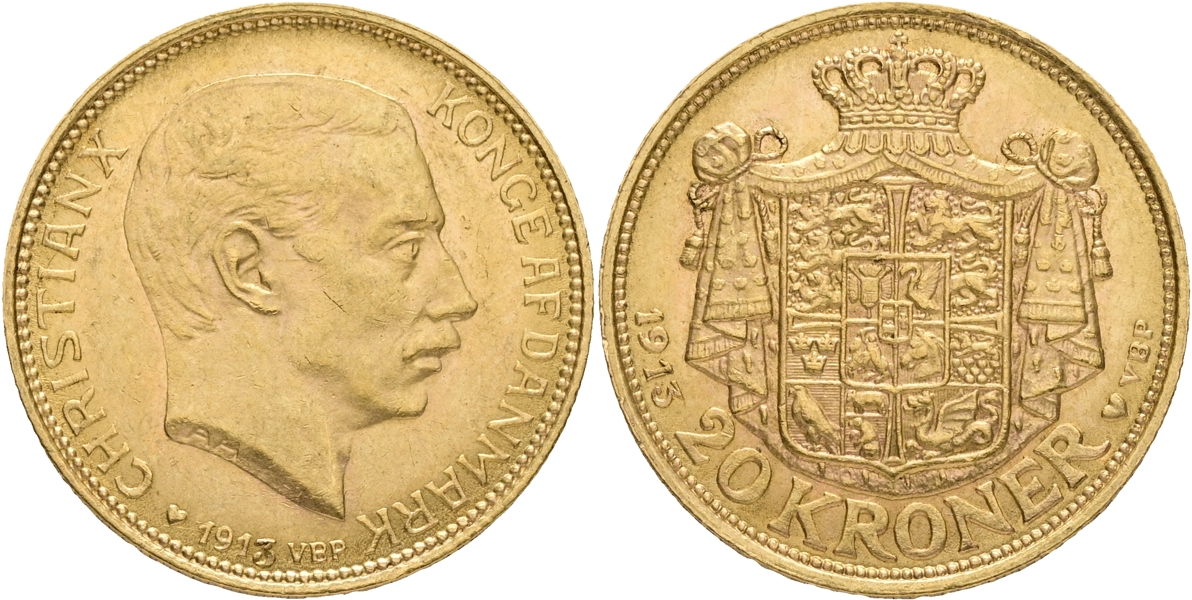 DANMARK / DENMARK. 20 kroner 1913.