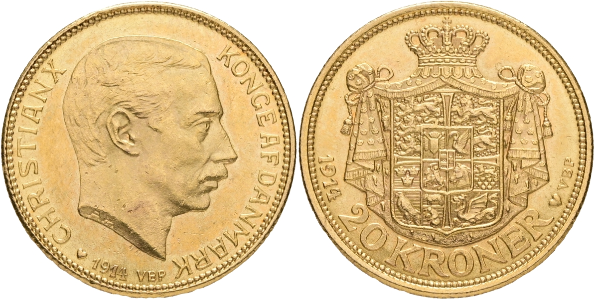 DANMARK / DENMARK. 20 kroner 1914.
