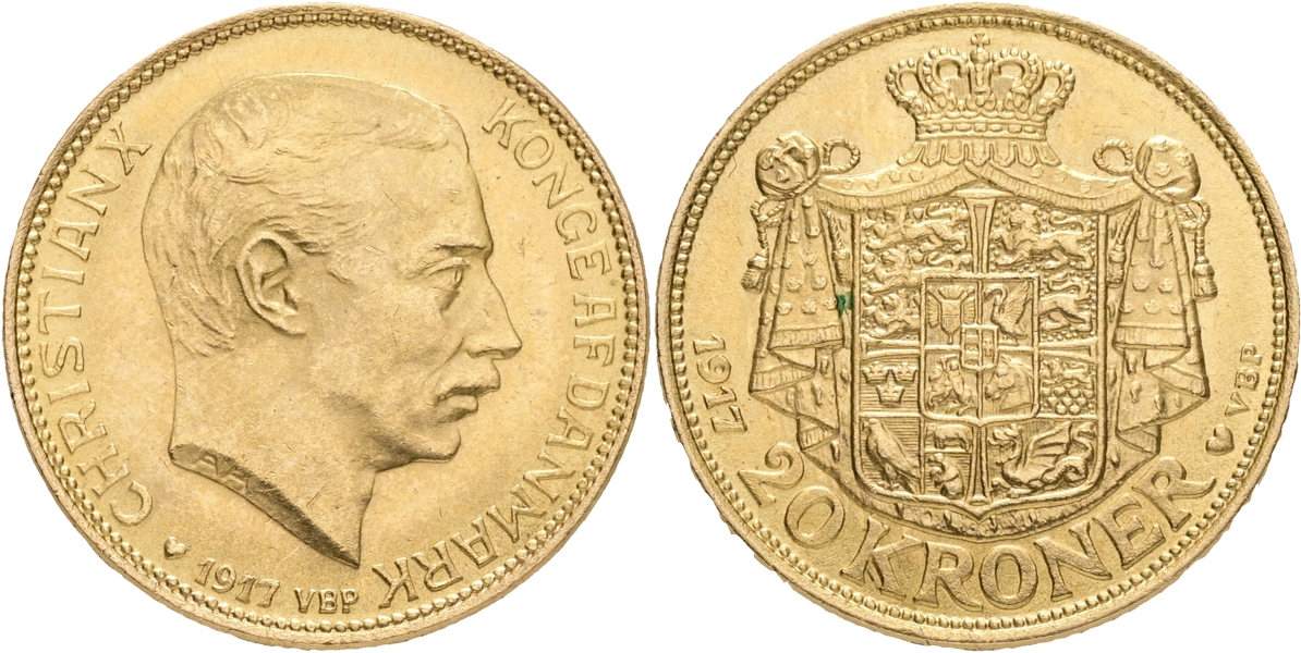 DANMARK / DENMARK. 20 kroner 1917.