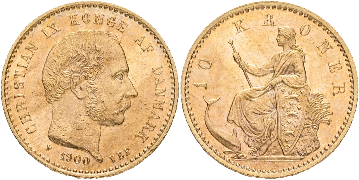 DANMARK / DENMARK. 10 kroner 1900.