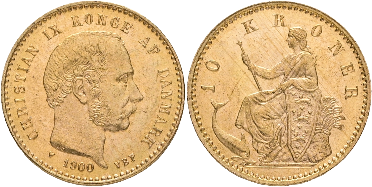DANMARK / DENMARK. 10 kroner 1900.