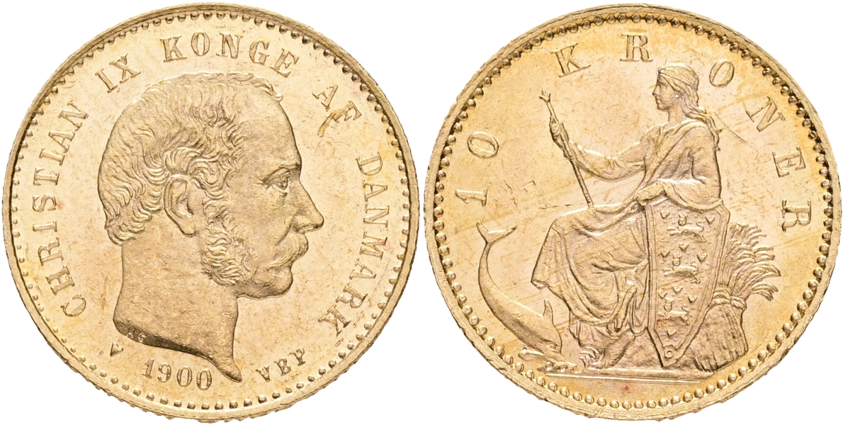 DANMARK / DENMARK. 10 kroner 1900.