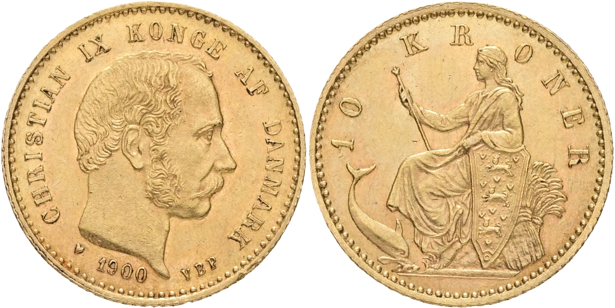 DANMARK / DENMARK. 10 kroner 1900.