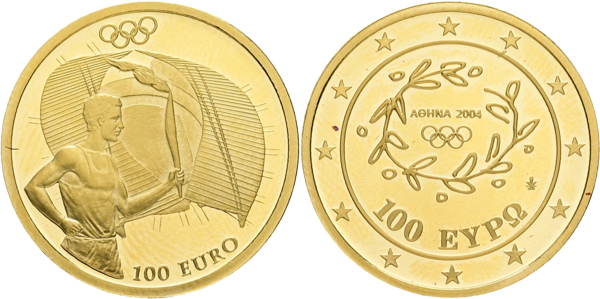 GREKLAND / GREECE. 100 euro 2004. Lot of 2