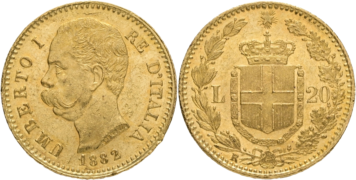 ITALIEN / ITALY. 20 lire 1882.
