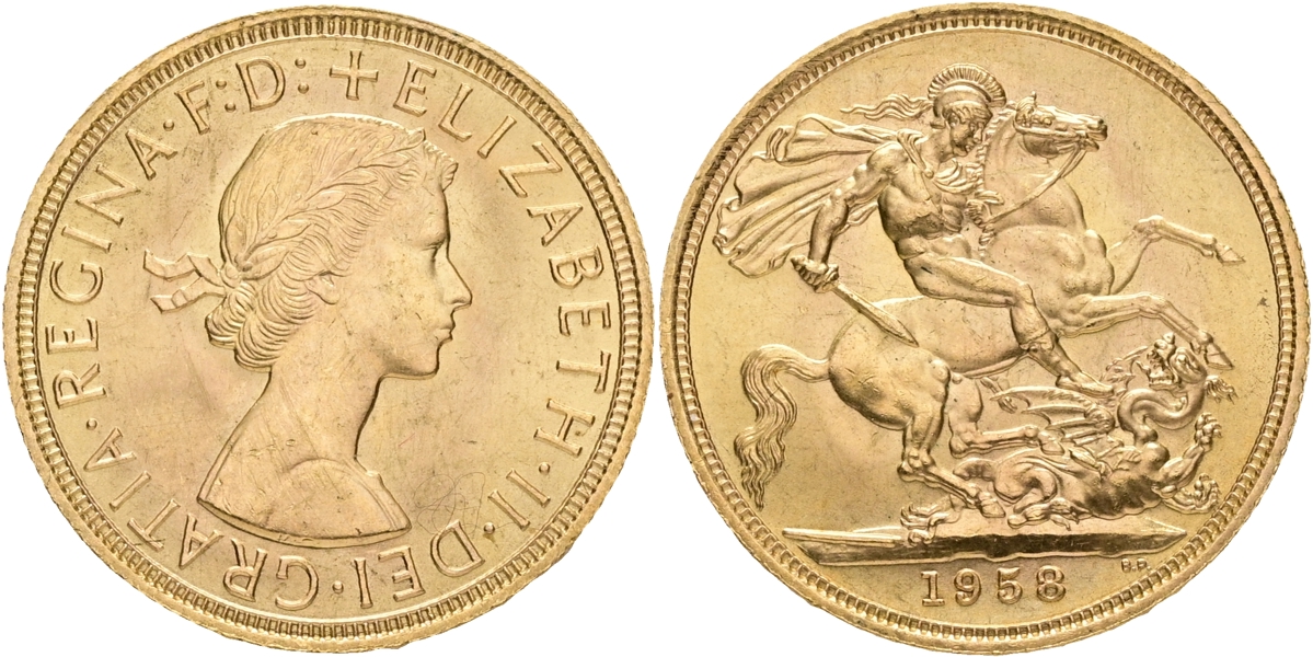 STORBRITANNIEN / GREAT BRITAIN. Sovereign 1958.