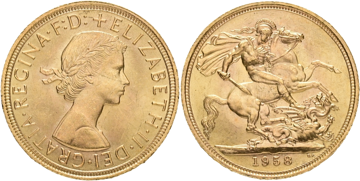 STORBRITANNIEN / GREAT BRITAIN. Sovereign 1958.