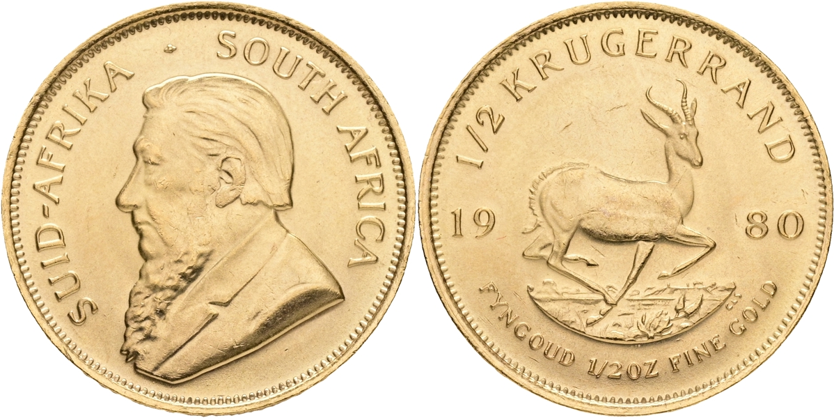 SYDAFRIKA / SOUTH AFRICA. 1/2 krugerrand 1980.