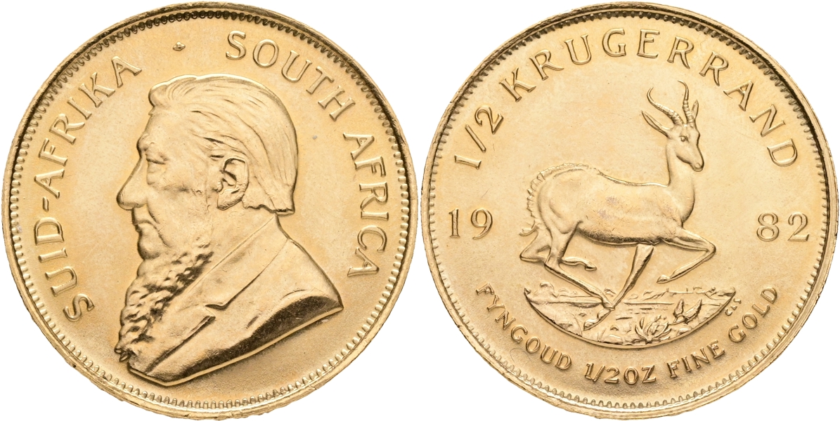 SYDAFRIKA / SOUTH AFRICA. 1/2 krugerrand 1982.