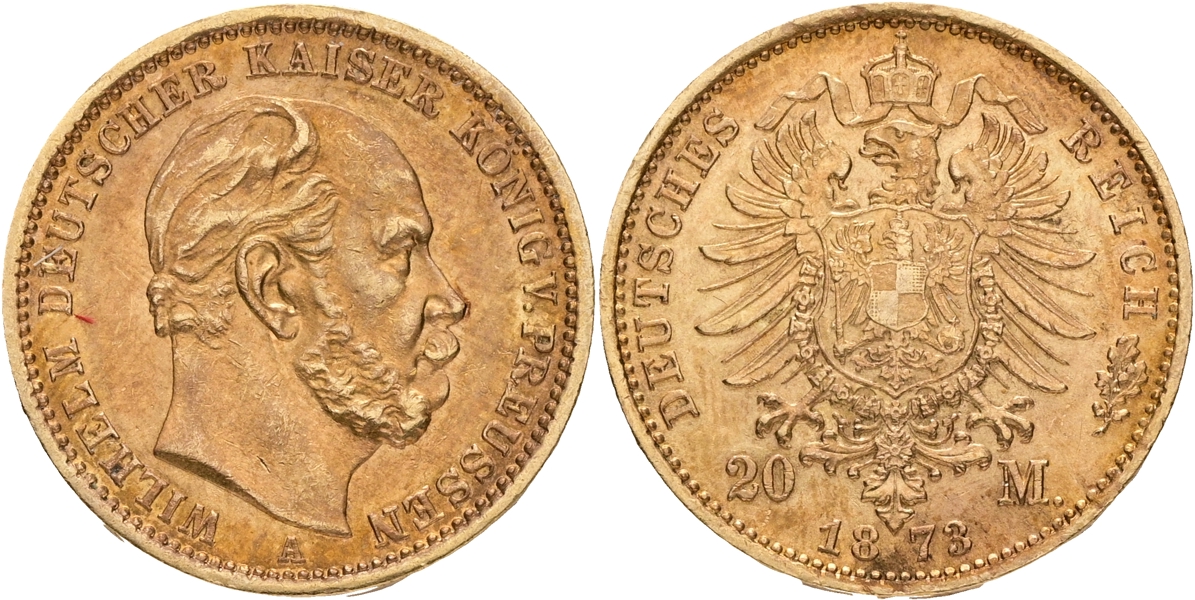 TYSKA STATER / GERMAN STATES. 20 mark 1873.