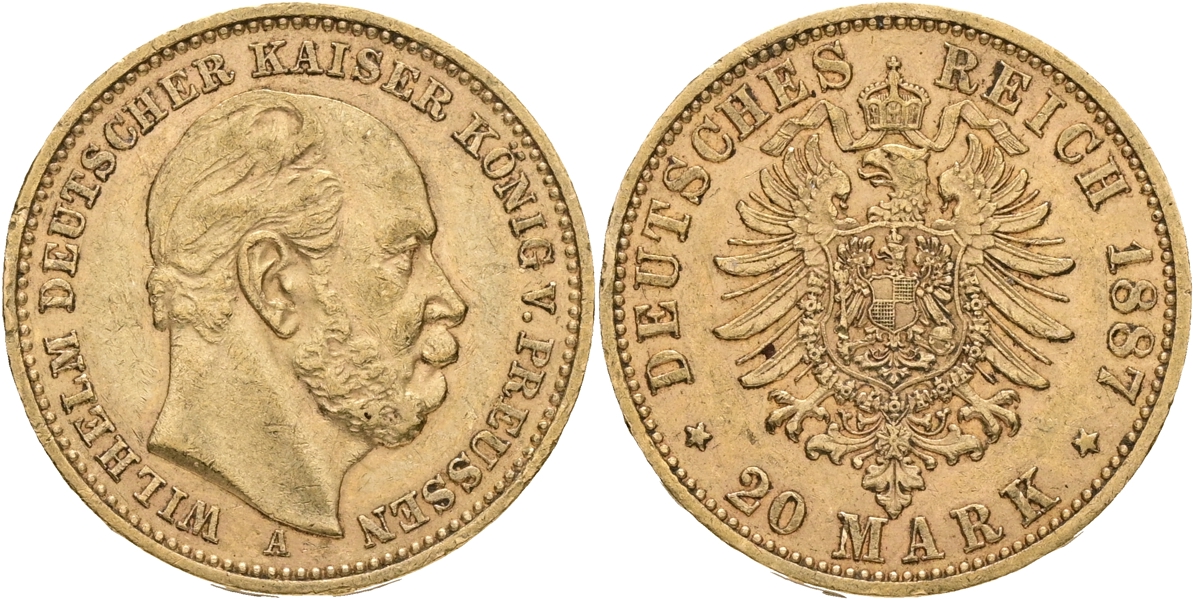 TYSKA STATER / GERMAN STATES. 20 mark 1887.