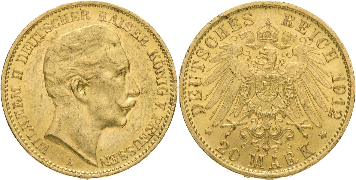 TYSKA STATER / GERMAN STATES. 20 mark 1912.