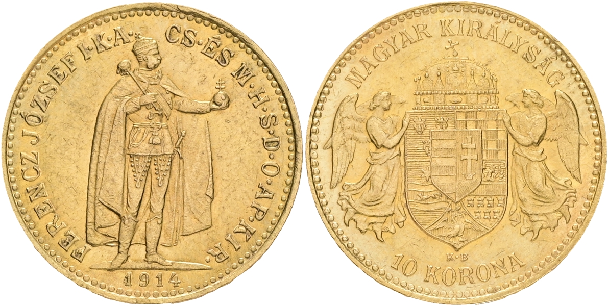 UNGERN / HUNGARY. 10 korona 1914.