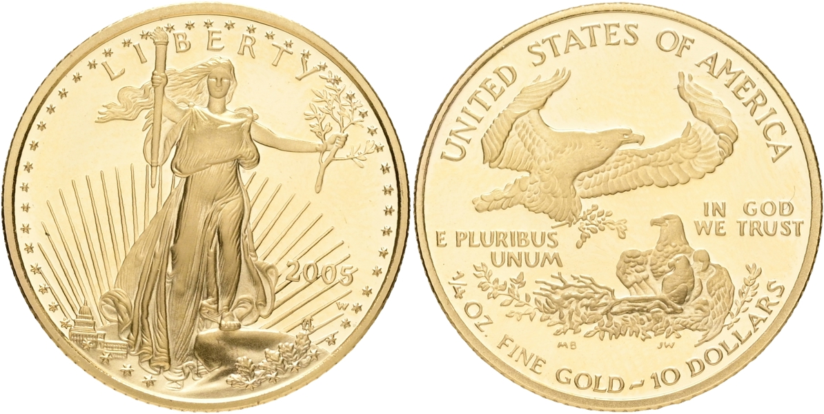 USA. 10 dollars 2005.