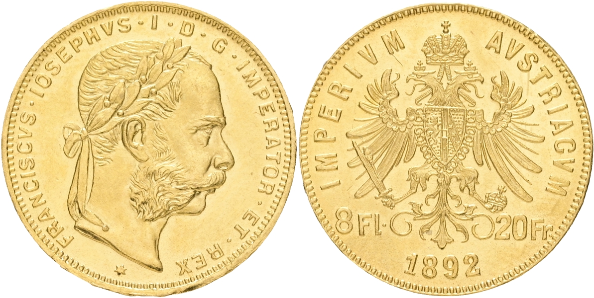 ÖSTERRIKE-UNGERN / AUSTRIA-HUNGARY. 8 floriner 1892.