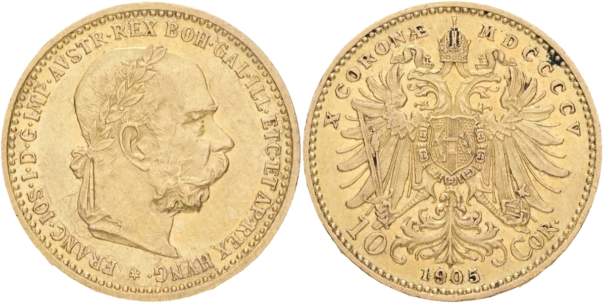 ÖSTERRIKE-UNGERN / AUSTRIA-HUNGARY. 10 korona 1905.