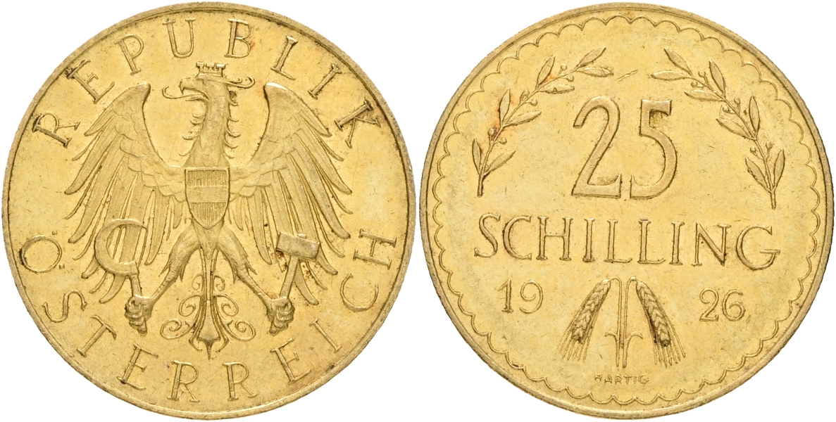 ÖSTERRIKE-UNGERN / AUSTRIA-HUNGARY. 25 schilling 1926.