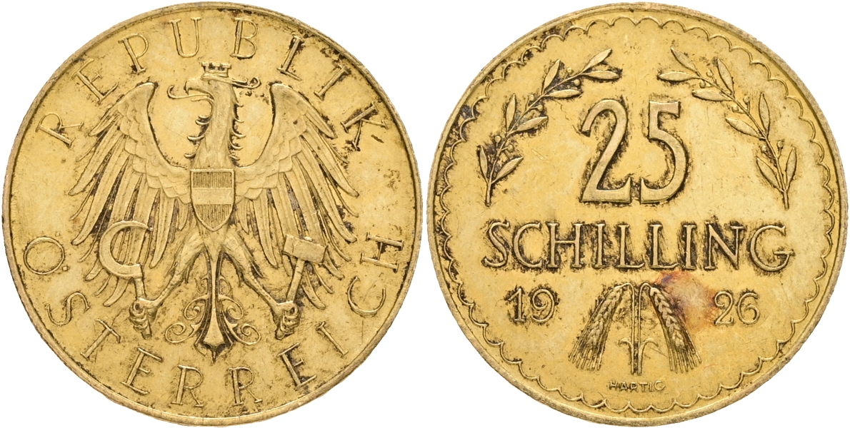 ÖSTERRIKE-UNGERN / AUSTRIA-HUNGARY. 25 schilling 1926.