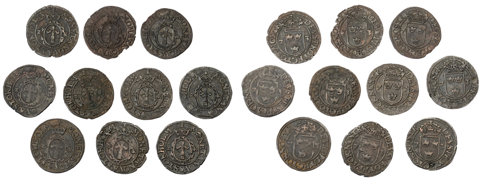 JOHAN III (1568-1592). Lot of 10.