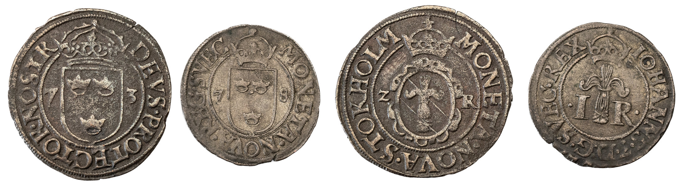 JOHAN III (11568-1592). Lot of 2.