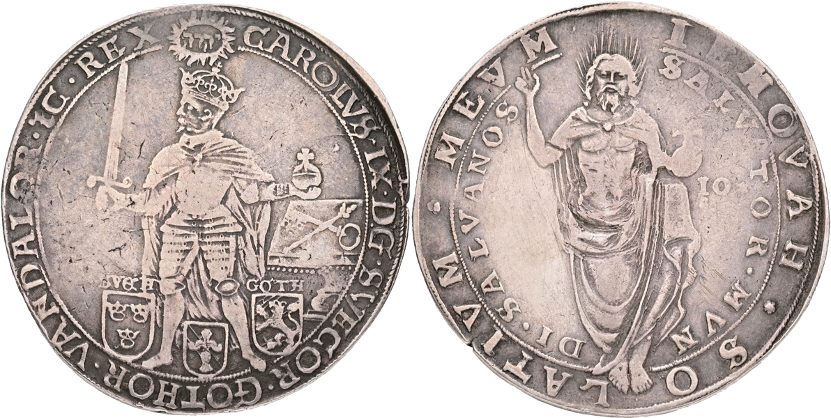 KARL IX (1604-1611). Riksdaler 1610.