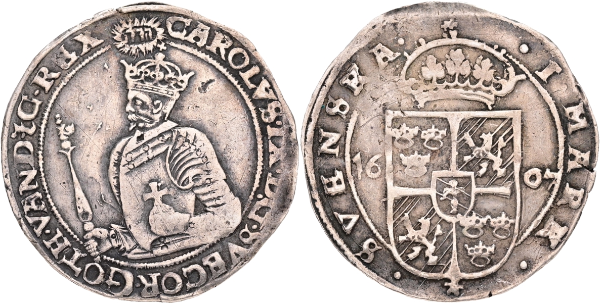 KARL IX (1604-1611). Mark 1607.