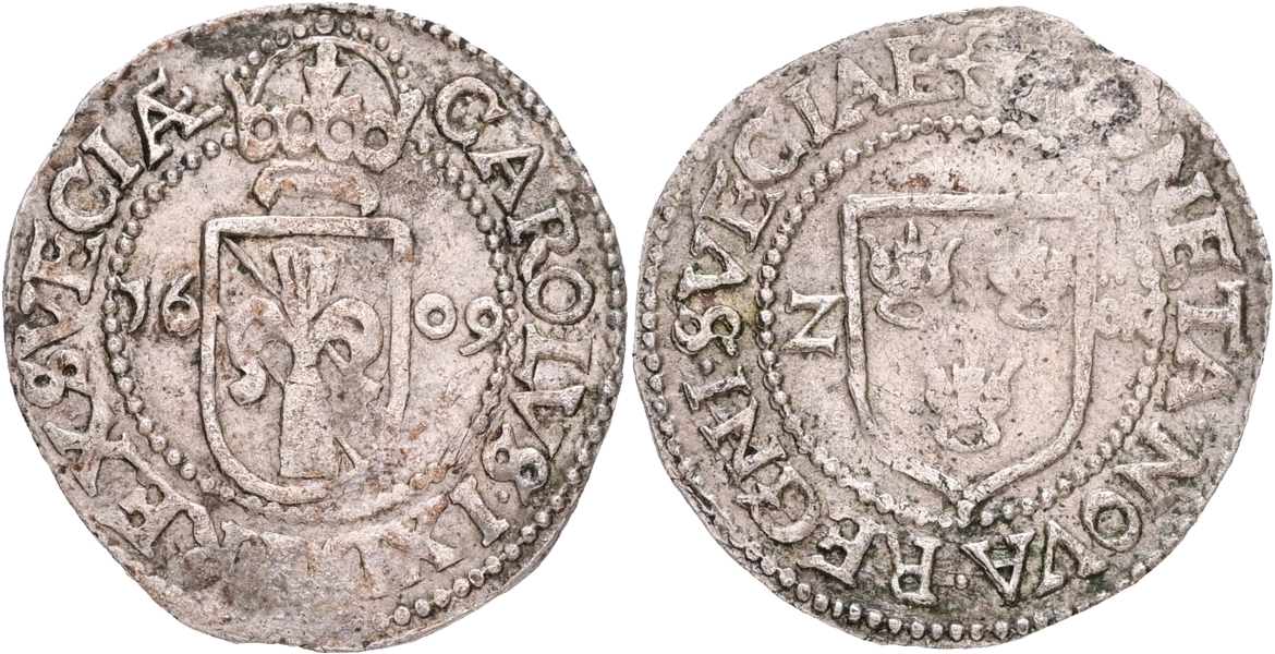 KARL IX (1604-1611). 2 öre 1609.