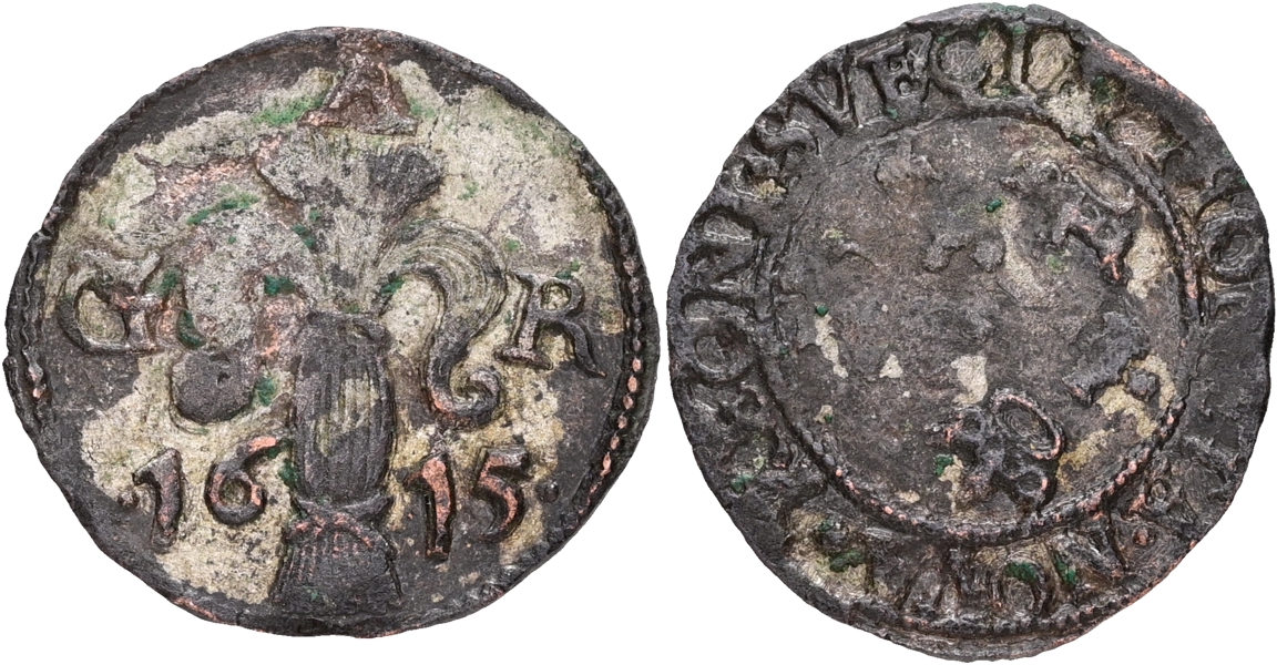 GUSTAV II ADOLF (1611-1632). 1/2 öre 1615.