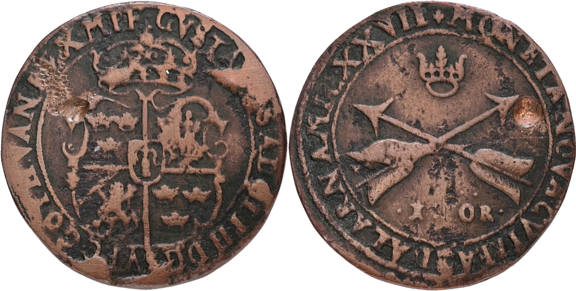 GUSTAV II ADOLF (1611-1632). Öre 1627.