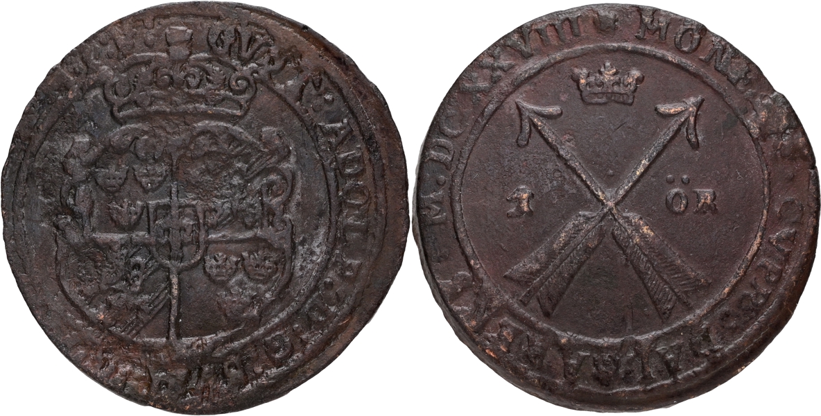 GUSTAV II ADOLF (1611-1632). Öre 1628.