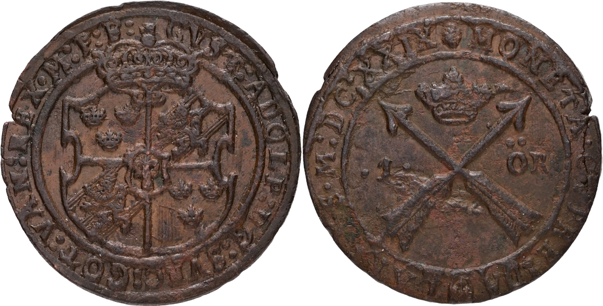 GUSTAV II ADOLF (1611-1632). Öre 1629.