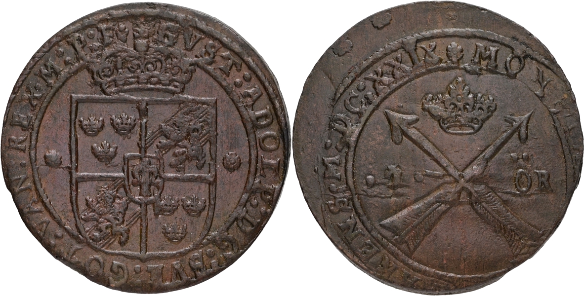 GUSTAV II ADOLF (1611-1632). Öre 1629.