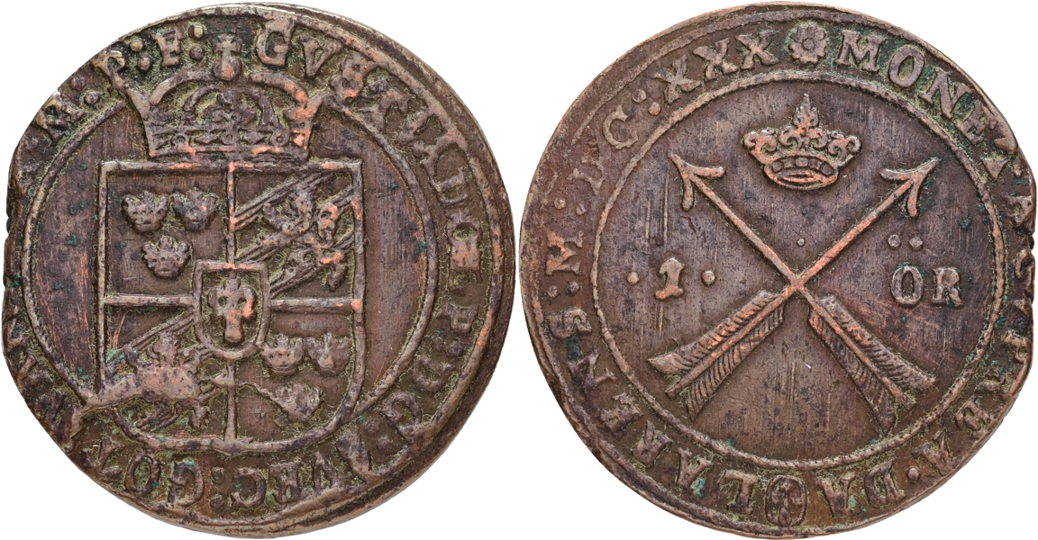 GUSTAV II ADOLF (1611-1632). Öre 1630.
