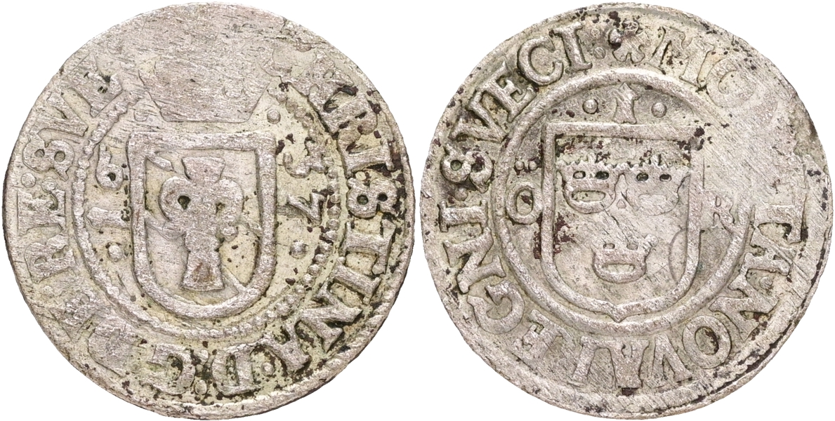 KRISTINA (1632-1654). Öre 1637.