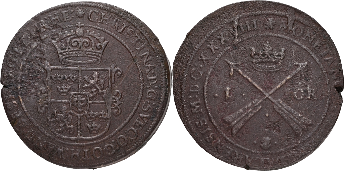 KRISTINA (1632-1654). Öre 1638.