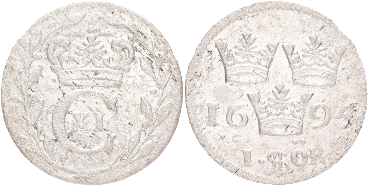 KARL XI (1660-1697). Öre 1695.