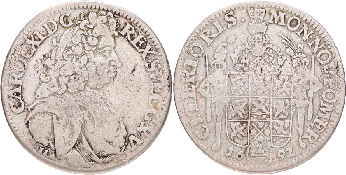 KARL XI (1660-1697). 2/3 taler 1692.