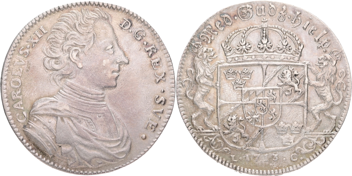 KARL XII (1697-1718). Riksdaler 1713.