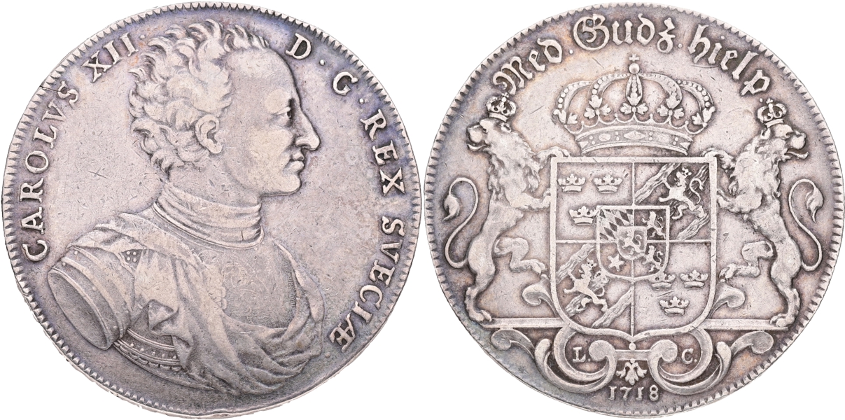 KARL XII (1697-1718). Riksdaler 1718.