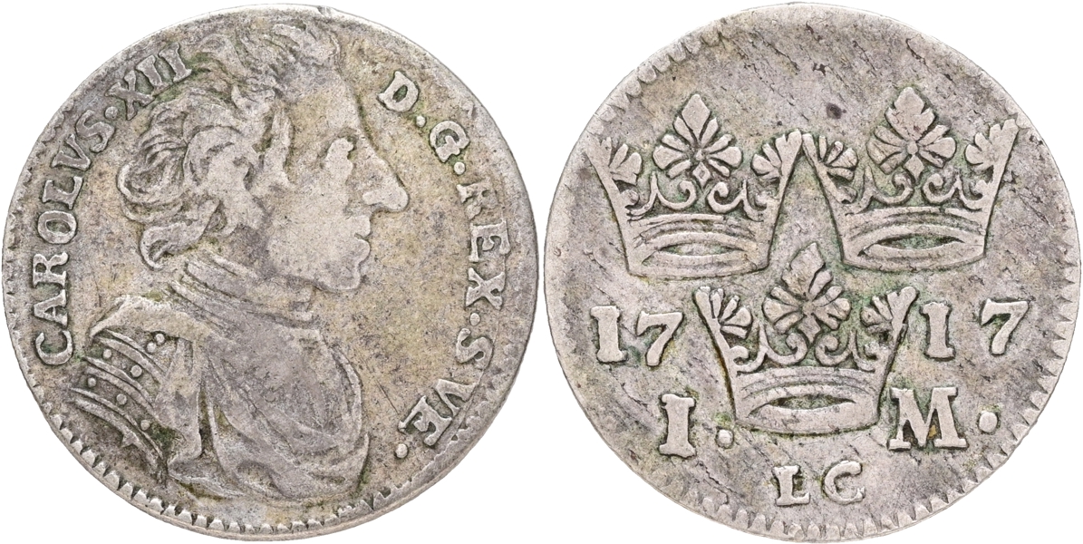 KARL XII (1697-1718). Mark 1717.