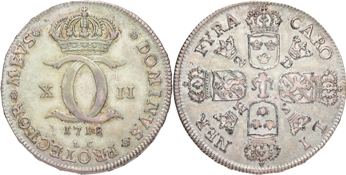 KARL XII (1697-1718). 4 caroliner 1718.
