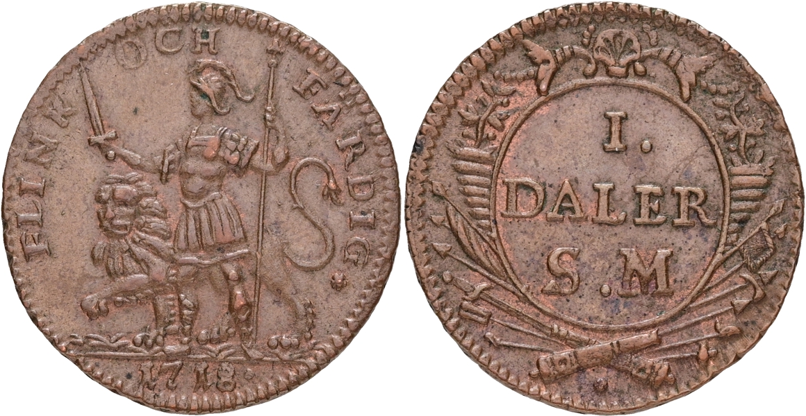 KARL XII (1697-1718). Daler SM 1718.