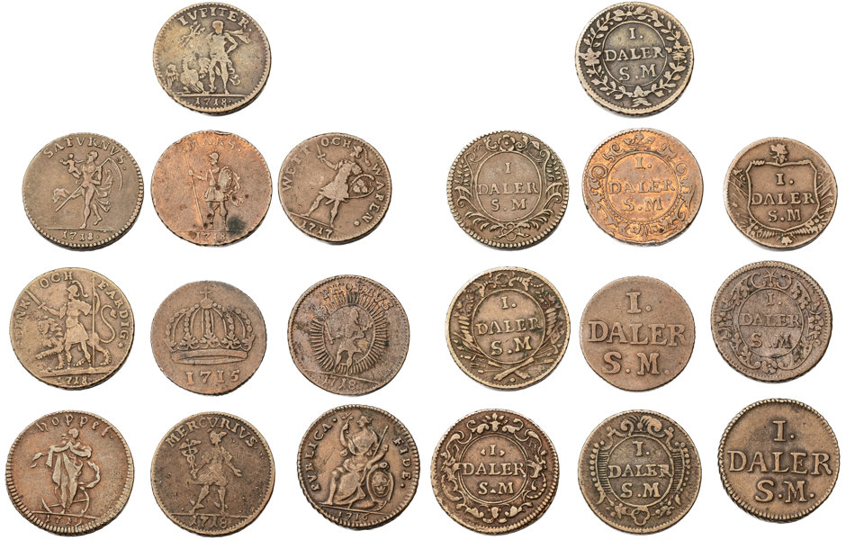 KARL XII (1697-1718). Lot of 10.