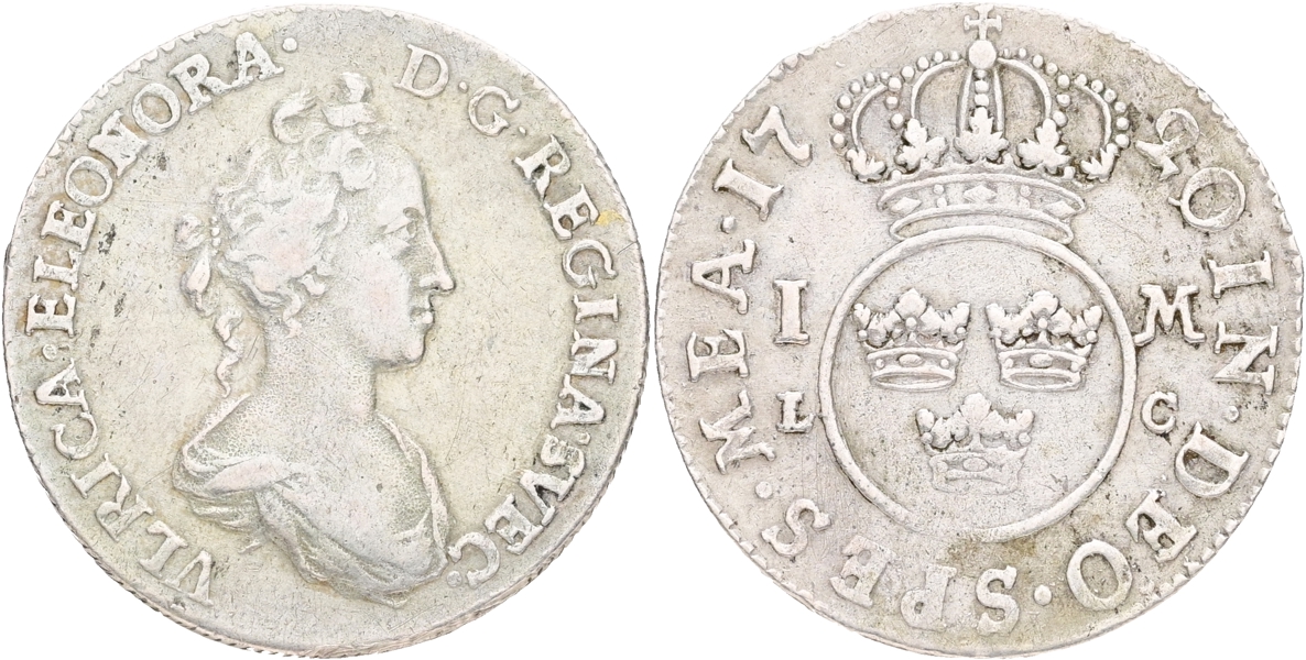 ULRIKA ELEONORA (1718-1720). Mark 1719.