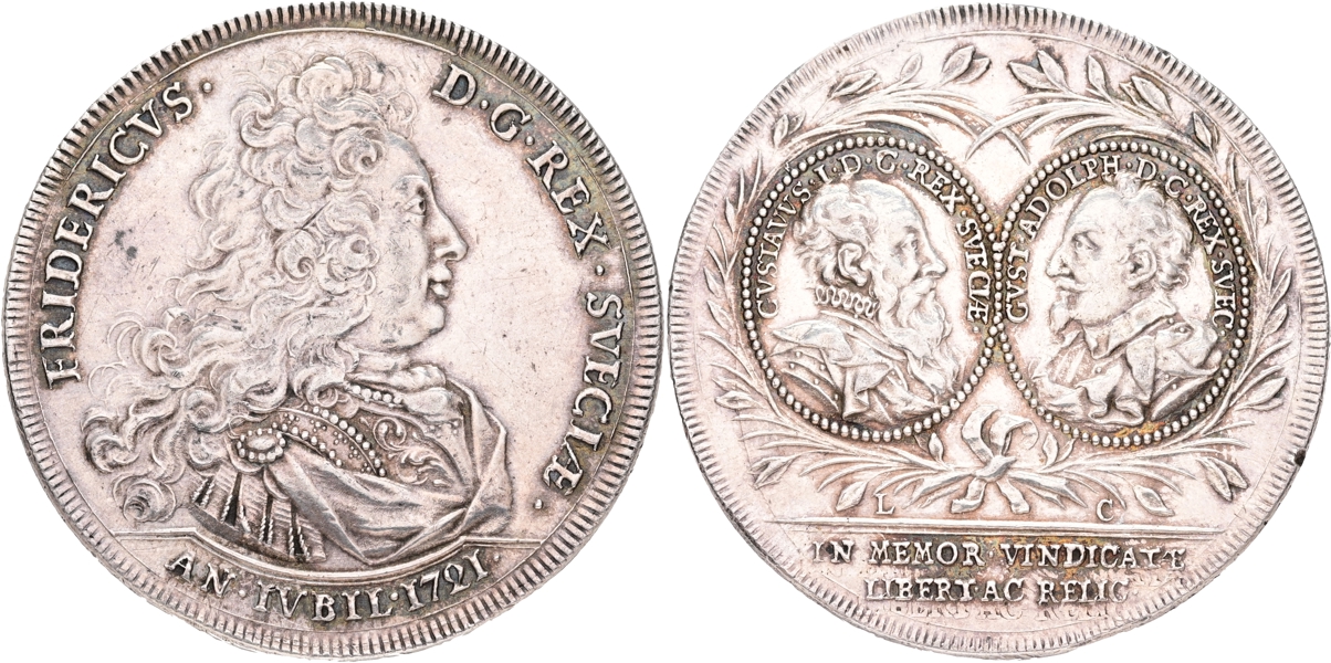 FREDRIK (1720-1751). Riksdaler 1721.