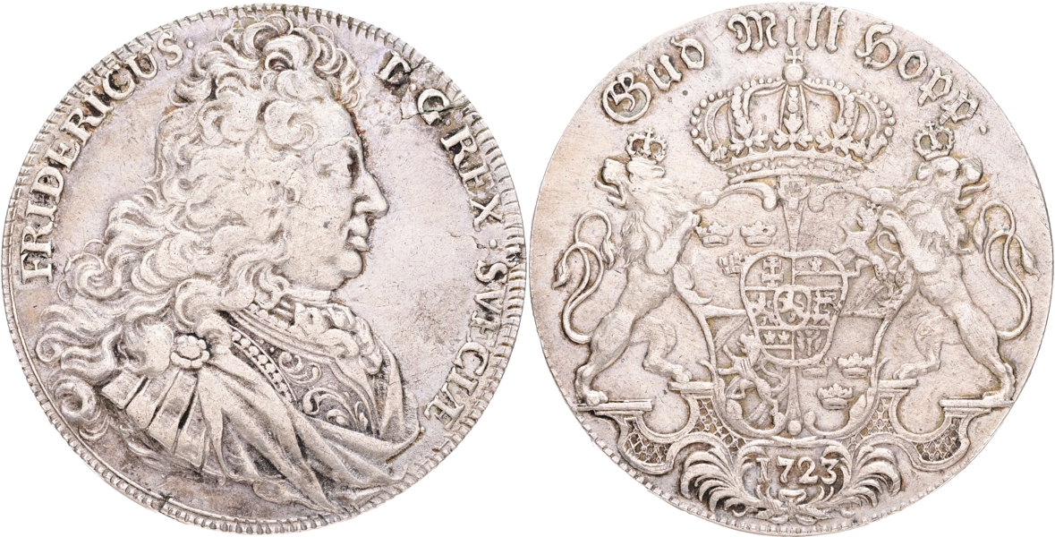 FREDRIK (1720-1751). Riksdaler 1723.