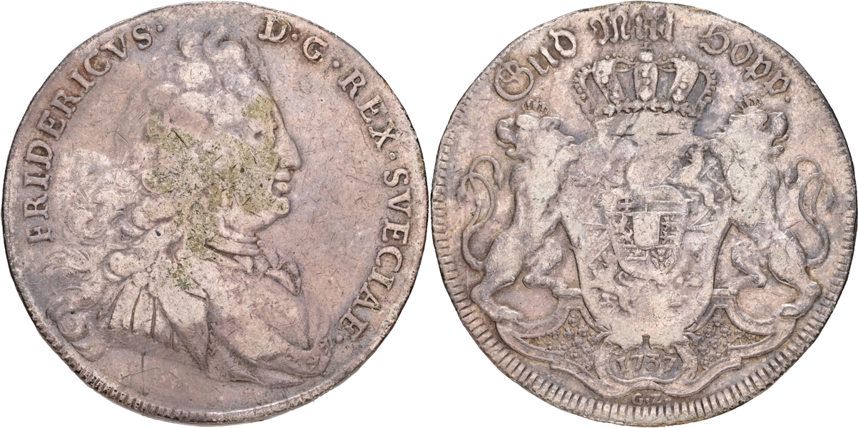 FREDRIK (1720-1751). Riksdaler 1737.
